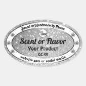 Luxurieuze Silver Glitter Stars Product Labels Log (Voorkant)