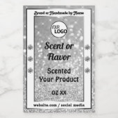 Luxurieuze Silver Glitter Stars Product Labels Log Voedselcontainer Etiket (Enkel label)