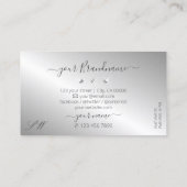 Luxurieuze Silver Sparkle Diamonds Initialen Elega Visitekaartje (Achterkant)