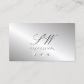 Luxurieuze Silver Sparkle Diamonds Initialen Elega Visitekaartje (Voorkant)