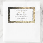 Luxurieuze White Gold Glitter Moderne Product Labe Rechthoekige Sticker (Tas)