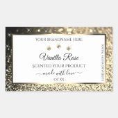 Luxurieuze White Gold Glitter Moderne Product Labe Rechthoekige Sticker (Voorkant)