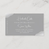 Luxurieuze zilver en grijs met mousserende diamant visitekaartje (Achterkant)