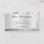 Luxurieuze zilveren mousserende glitter voegt Logo Visitekaartje (Achterkant)