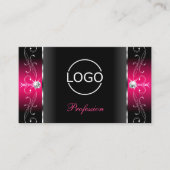 Luxurieuze zwarte en roze vierkant sieraden voegen visitekaartje (Voorkant)
