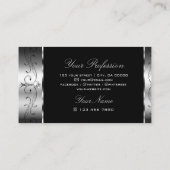 Luxurieuze zwarte  grenzen voor sierdoeleinden visitekaartje (Achterkant)