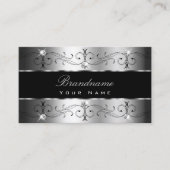Luxurieuze zwarte  grenzen voor sierdoeleinden visitekaartje (Voorkant)