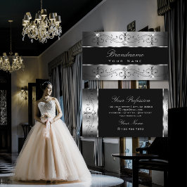 Luxurieuze zwarte  grenzen voor sierdoeleinden visitekaartje