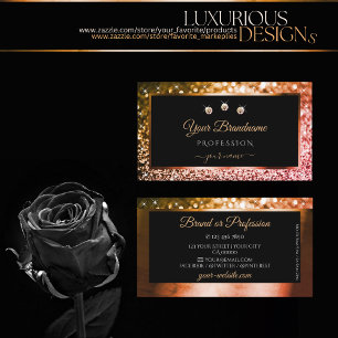 Luxurieuze zwarte Roos Gold Golden Glitter Jewels Visitekaartje