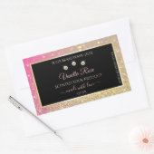 Luxurieuze zwarte roze goudkleurige productlabels rechthoekige sticker (Envelop)