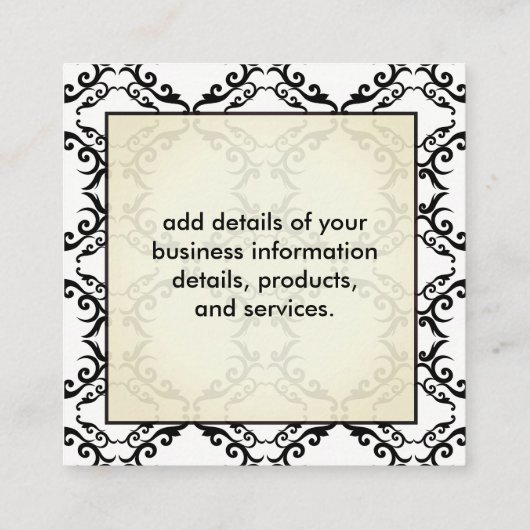 Luxurievormig patroon vierkante visitekaartje (Achterkant)
