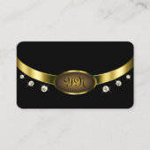 Luxuriezwart en goud met Initialen Diamonds Visitekaartje (Voorkant)