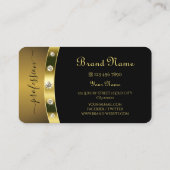 Luxuriezwart en goud met Initialen Diamonds Visitekaartje (Achterkant)