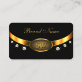 Luxuriezwart en goud met Monogram Diamonds Visitekaartje (Voorkant)