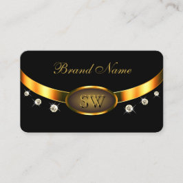Luxuriezwart en goud met Monogram Diamonds Visitekaartje