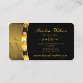 Luxuriezwart en goud met Monogram Diamonds Visitekaartje (Achterkant)