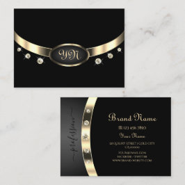 Luxuriezwart en goud met Monogram Diamonds Visitekaartje
