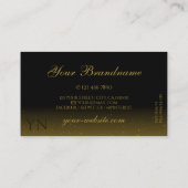 Luxuriezwart goudsdiamanten monogram visitekaartje (Achterkant)