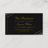 Luxuriezwart met Gold Border Chic en Elegant Visitekaartje (Achterkant)