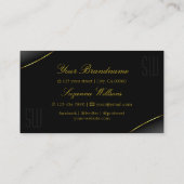 Luxuriezwart met Gold Border en Monogram Luxe Visitekaartje (Achterkant)