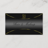 Luxuriezwart met Gold Border en Monogram Luxe Visitekaartje (Voorkant)
