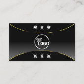 Luxuriezwart met Gold Decor Diamonds en Logo Visitekaartje (Voorkant)