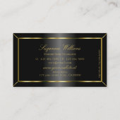 Luxuriezwart met Gold Decor en Monogram Luxe Visitekaartje (Achterkant)