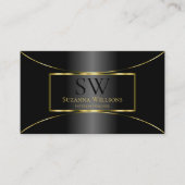 Luxuriezwart met Gold Decor en Monogram Luxe Visitekaartje (Voorkant)