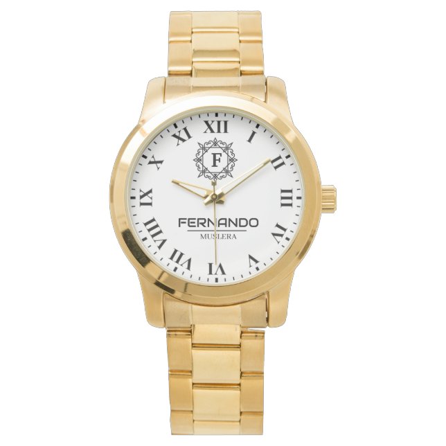 Luxurious and distinguished Custom Monogrammed Horloge (Voorkant)