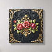 Luxurious Antique Gold Victorian Frame & Deep Red Canvas Afdruk (Voorkant)