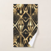 Luxurious Art Deco Geometric Gold and Black Bad Handdoek (Handdoek)