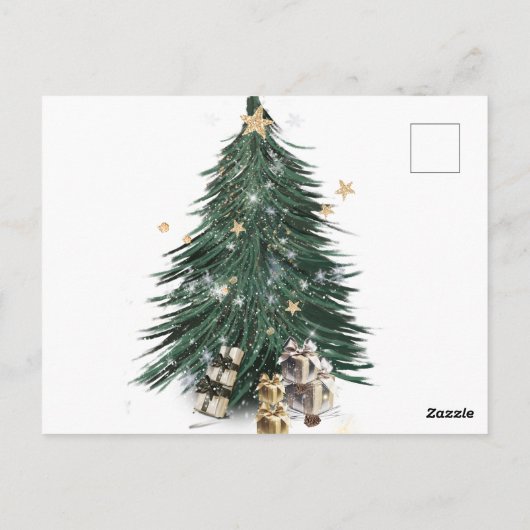 Luxurious, artistic design with a festive tree briefkaart (Achterkant)