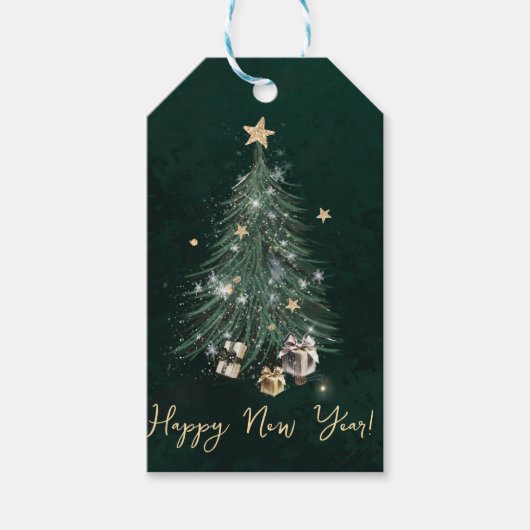 Luxurious, artistic design with a festive tree cadeaulabel (Voorkant)