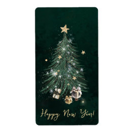 Luxurious, artistic design with a festive tree etiket