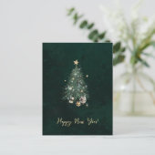 Luxurious, artistic design with a festive tree uitnodiging briefkaart (Staand voorkant)