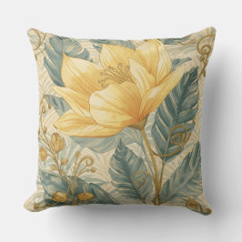 Luxurious, Beautiful Yellow Lemon Flower Pattern Kussen