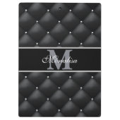 luxurious black design monogramed personalized klembord (Achterkant)