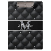 luxurious black design monogramed personalized klembord (Voorkant)