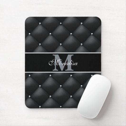luxurious black design monogramed personalized   muismat (Met muis)