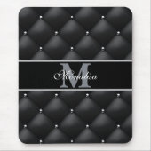 luxurious black design monogramed personalized   muismat (Voorkant)