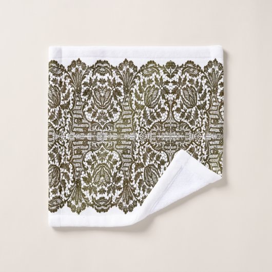 LUXURIOUS BLACK GOLD Lace op white Bath Towel Set Bad Handdoek (Wasdoekje)