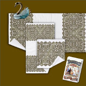 LUXURIOUS BLACK GOLD Lace op white Bath Towel Set Bad Handdoek