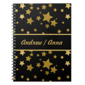 Luxurious Black & Gold Star Personalized Notitieboek (Voorkant)