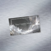 Luxurious Black Gold White Fluid Art Lotus Magnetisch Visitekaartje (Voorbeeld)