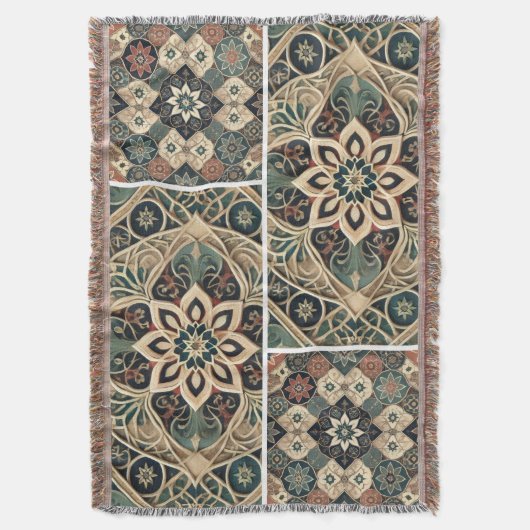 luxurious blanket with elegant geometric 🍁 deken (Voorkant Verticaal)