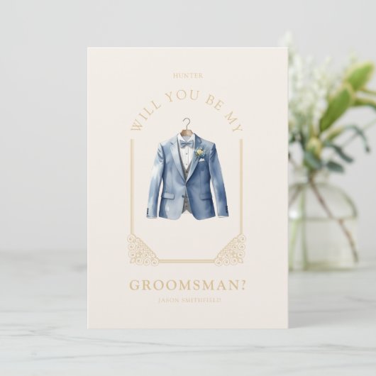 Luxurious Blue Suit Ornamental Dome Arch Effect (Staand voorkant)