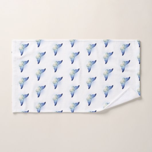 LUXURIOUS Blue White Butterfly TOWEL SET Bad Handdoek (Handdoek)