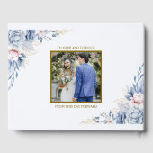 Luxurious Blue, White & Gold Wedding Gastenboek (Achterkant)