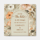 Luxurious Boho Terracotta Beige Olive Save Date Magneet (Voorkant)