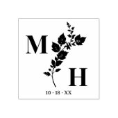 Luxurious Botanical Embellishment Wedding Initials Rubberstempel (Afrduk)